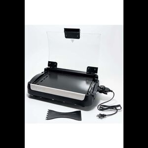 Blue Jean Chef 1800w Indoor Reversible Grill & Griddle with Lid Gray